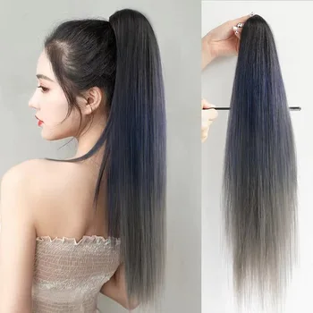 Синтетический длинный волнистый зажим для наращивания волос в виде конского хвоста, подчеркивающий парик, зажим в волосах, термостойкие парики для женщин