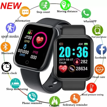Смарт-часы Фитнес-трекер Smartwatch Монитор сердечного ритма Водонепроницаемые спортивные часы D13 для мужчин женщин PK Y68 D20 2023 Relógio