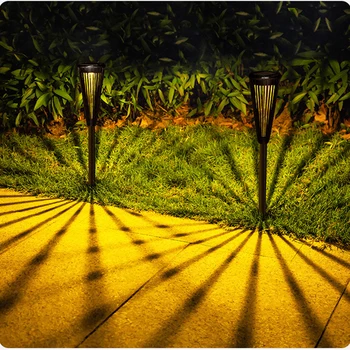 Солнечный светильник для дорожки IP65 в форме зонтика, двухцветный садовый светильник на заземлении для подъездной дорожки, патио, двора