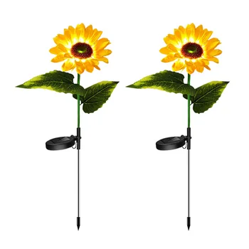 Солнечный светодиодный искусственный цветок Подсолнух Наземная лампа Наружное Украшение Садовая лампа Ландшафтный светильник для газона во дворе виллы