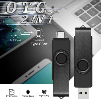 Тип C USB Флэш-Накопитель OTG 2В1 IOS USB Stick 2,0 128 ГБ Флеш-накопитель 64/32 ГБ Флешка Для iPhone13 /14/XR Xiaomi Apple