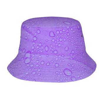 Фиолетовая панама с каплями воды для мужчин и женщин, летние кепки для рыбаков и пеших прогулок на открытом воздухе