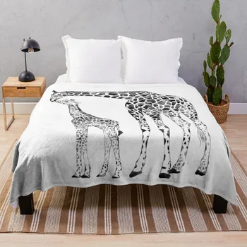 Черно-белое покрывало с жирафом, дизайнерские одеяла из манги, пушистые одеяла большого размера