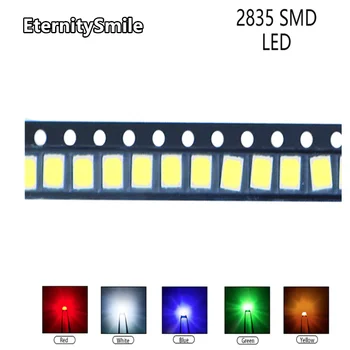 Электронные компоненты Smd 100 LED, синие, желтые, белые, зеленые, красные, оранжевые, фиолетовые, RGB, высококачественные светодиодные компоненты, набор 2835 